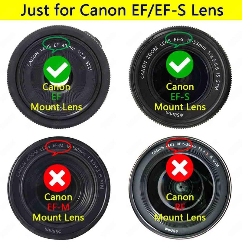 ULBTER Front Body Cap and Rear Lens Cap Cover for Canon EOS EF/EF-S Lens for Rebel T7 T6 T5 T8i T7i T6i SL3 SL2 T6S,5D Mark IV/III/II, 6D Mark II/I, EOS 90D/80D 77D 70D, 7D Mark II, 1D X Mark II - Image 3